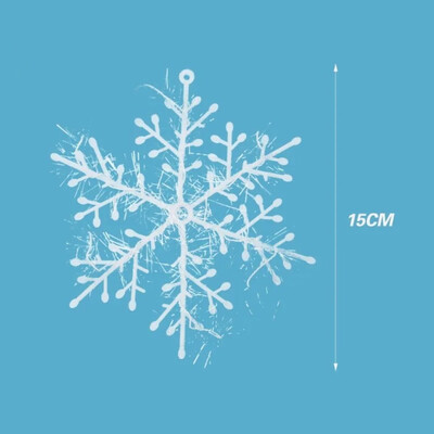 Radoša mākslīgā sniegpārsla Ziemassvētku sniegpārslas rotājumi Lieli balti DIY aksesuāri Piekaramie Ziemassvētku koka kulons mājas dekori