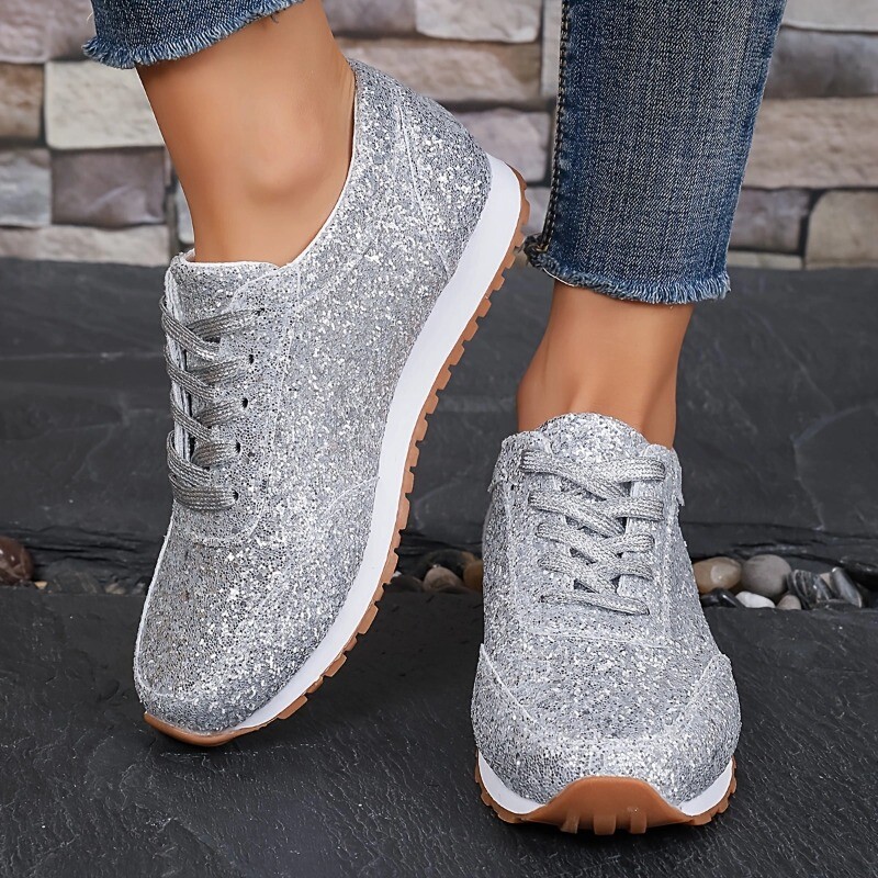 2024-es új női fényes tornacipő divatos fűzős lapos tornacipő női kültéri könnyű arany tornacipő Zapatos De Mujer