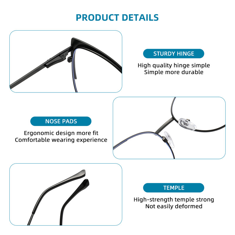 Γυαλιά Cat Eye Σκελετός Γυναικεία Anti Blue Light γυαλιά οπτικά συνταγογραφούμενα γυαλιά ανάγνωσης γυαλιά οράσεως 2024