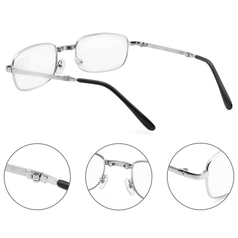Retro dizaino akiniai skaitymui Vyriški Moteriški Sulankstomi akiniai Akiniai Rėmas Sidabriniai Metaliniai Akiniai +1,0 +1,5 +2,0 +2,5 +3,0 +3,5 +4