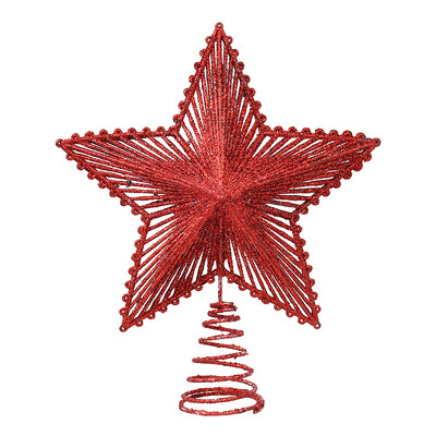 Glitter Χριστουγεννιάτικο δέντρο Topper Iron Gold Red Star Χριστουγεννιάτικη διακόσμηση για Χριστουγεννιάτικα στολίδια στο σπίτι Navidad Νέο Έτος 2025 Natal Noel