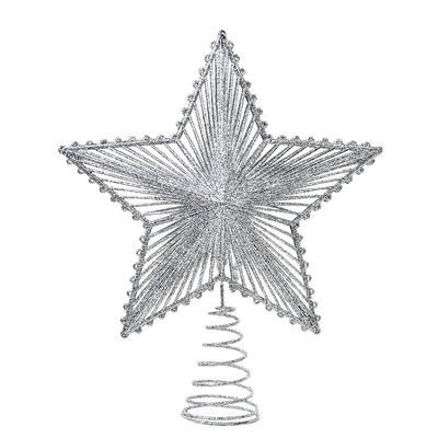 Glitter Χριστουγεννιάτικο δέντρο Topper Iron Gold Red Star Χριστουγεννιάτικη διακόσμηση για Χριστουγεννιάτικα στολίδια στο σπίτι Navidad Νέο Έτος 2025 Natal Noel