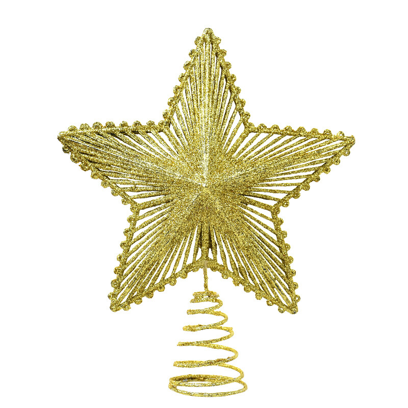 Glitter Χριστουγεννιάτικο δέντρο Topper Iron Gold Red Star Χριστουγεννιάτικη διακόσμηση για Χριστουγεννιάτικα στολίδια στο σπίτι Navidad Νέο Έτος 2025 Natal Noel