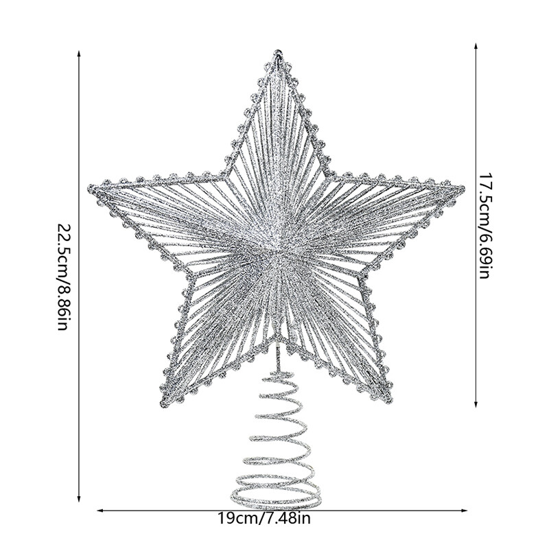 Glitter Χριστουγεννιάτικο δέντρο Topper Iron Gold Red Star Χριστουγεννιάτικη διακόσμηση για Χριστουγεννιάτικα στολίδια στο σπίτι Navidad Νέο Έτος 2025 Natal Noel