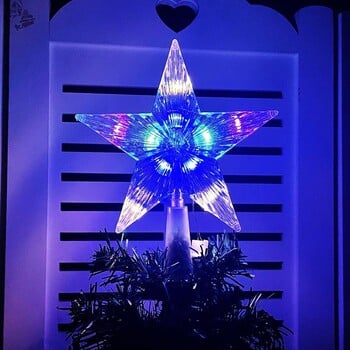 Коледна звезда Tree Topper Lights LED светеща звездна лампа Искряща нощна лампа Коледно дърво Top Орнаменти Новогодишна декорация за домашно парти