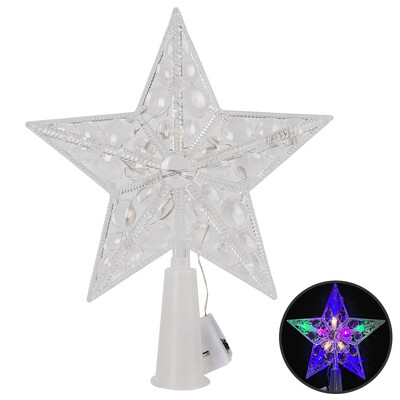 Χριστουγεννιάτικο Star Tree Topper Lights LED Λαμπερό φωτιστικό με αστέρι Αφρώδη νυχτερινό φως Χριστουγεννιάτικο δέντρο Κορυφαία στολίδια Πρωτοχρονιάτικο ντεκόρ για πάρτι στο σπίτι
