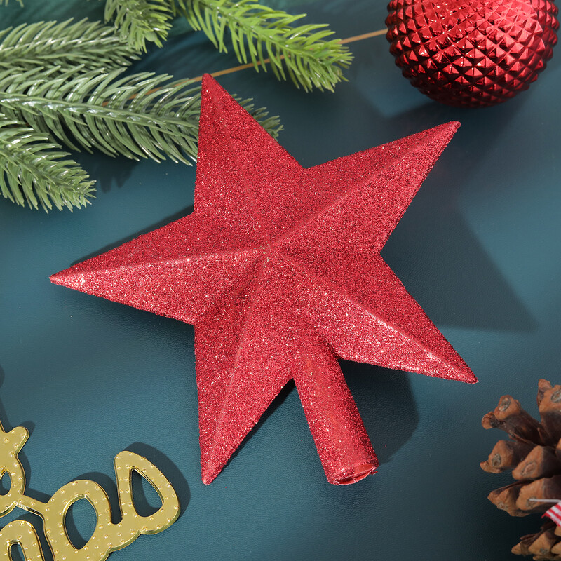 1 τμχ χριστουγεννιάτικο δέντρο 20cm γκλίτερ διακοσμητικό πεντάκτινο αστέρι