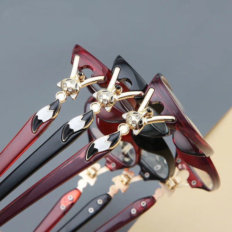 Moterys Fox Anti-Blue skaitymo akiniai Moteriški madingi akiniai iki matymo akiniai Kompiuteris Receptiniai akiniai +1,0–+4,0