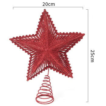 Χριστουγεννιάτικο δέντρο 25 εκ. Κόκκινο Glitter Topper Iron Star Χριστουγεννιάτικη διακόσμηση για Χριστουγεννιάτικα στολίδια στο σπίτι Navidad Πρωτοχρονιά 2025 Natal Noel