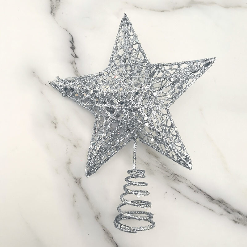 1db/csomag 15*20cm arany csillogó karácsonyfa tetejű vascsillag karácsonyi díszek otthonra karácsonyi fadíszek Kézzel készített barkácsolás