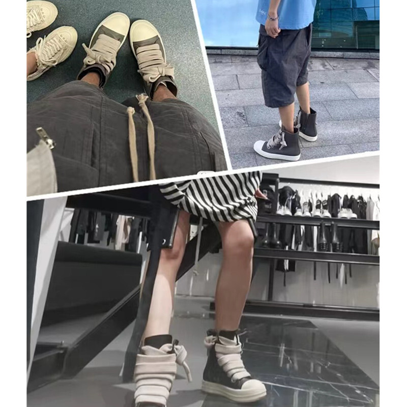 Ženske visoke cipele Kožne muške tenisice s ravnom platformom Luksuzne dizajnerske ulične ženske platnene cipele Ležerne gležnjače na vezanje