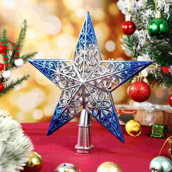 Коледни орнаменти Коледна елха Star Topper Star Party Decoration Tree toppers Blue Decorchraitmas Supplies Favors Patriotic