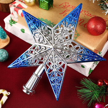 Коледни орнаменти Коледна елха Star Topper Star Party Decoration Tree toppers Blue Decorchraitmas Supplies Favors Patriotic