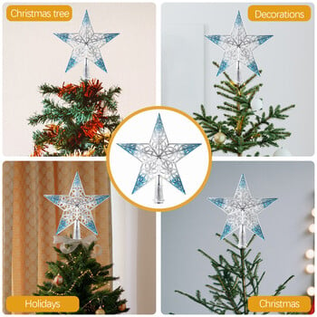 Коледни орнаменти Коледна елха Star Topper Star Party Decoration Tree toppers Blue Decorchraitmas Supplies Favors Patriotic