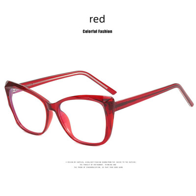 Τετράγωνο γυαλιά ανάγνωσης ματιών γάτας Γυναικεία Μόδα Αντι Μπλε Φωτός Μεγάλος Σκελετός Γυαλιά Μυωπίας καθαρού φακού 0 έως +6,0
