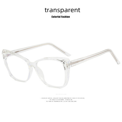 Τετράγωνο γυαλιά ανάγνωσης ματιών γάτας Γυναικεία Μόδα Αντι Μπλε Φωτός Μεγάλος Σκελετός Γυαλιά Μυωπίας καθαρού φακού 0 έως +6,0