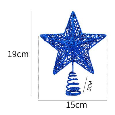 15 cm-es arany csillogó karácsonyfa tetejű csillag karácsonyi díszek fákhoz Xmas Tree Top Navidad díszek újévi dekoráció