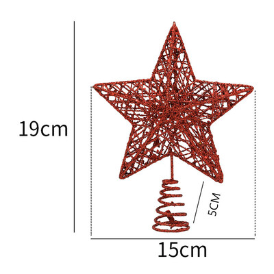 15 cm-es arany csillogó karácsonyfa tetejű csillag karácsonyi díszek fákhoz Xmas Tree Top Navidad díszek újévi dekoráció