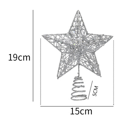 15 cm-es arany csillogó karácsonyfa tetejű csillag karácsonyi díszek fákhoz Xmas Tree Top Navidad díszek újévi dekoráció