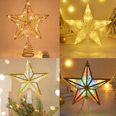 Χριστουγεννιάτικο Δέντρο Κορυφαίο Φωτιστικό Star Light Star με μπαταρία Λαμπερά χριστουγεννιάτικα στολίδια Χριστουγεννιάτικη διακόσμηση για το σπίτι 2025 Πρωτοχρονιά