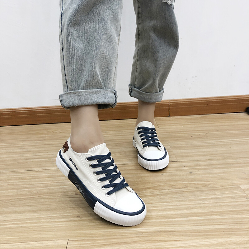 Új női tornacipő lányok medve cipő sport alkalmi lapos aranyos tavaszi futócipő, vulkanizált divat