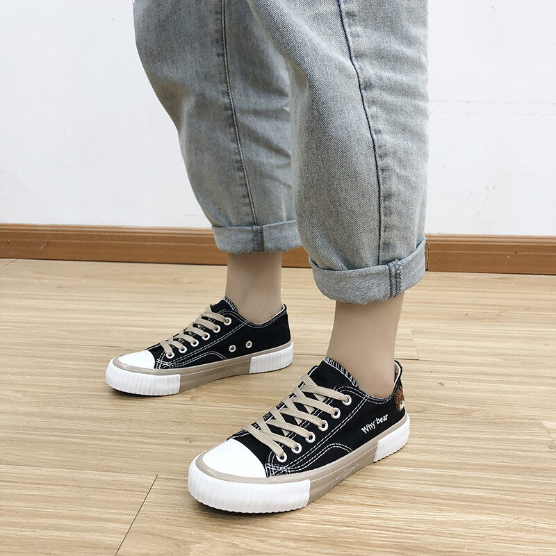 Új női tornacipő lányok medve cipő sport alkalmi lapos aranyos tavaszi futócipő, vulkanizált divat