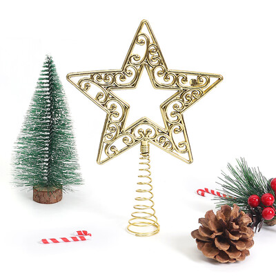 Χρυσό Glitter Κορυφαίο Χριστουγεννιάτικο Δέντρο Iron Star Χριστουγεννιάτικα στολίδια για το σπίτι Χριστουγεννιάτικα στολίδια Navidad Νέο Έτος 2023 Natal Noel