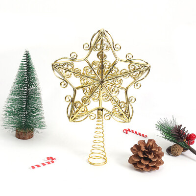 Χρυσό Glitter Κορυφαίο Χριστουγεννιάτικο Δέντρο Iron Star Χριστουγεννιάτικα στολίδια για το σπίτι Χριστουγεννιάτικα στολίδια Navidad Νέο Έτος 2023 Natal Noel