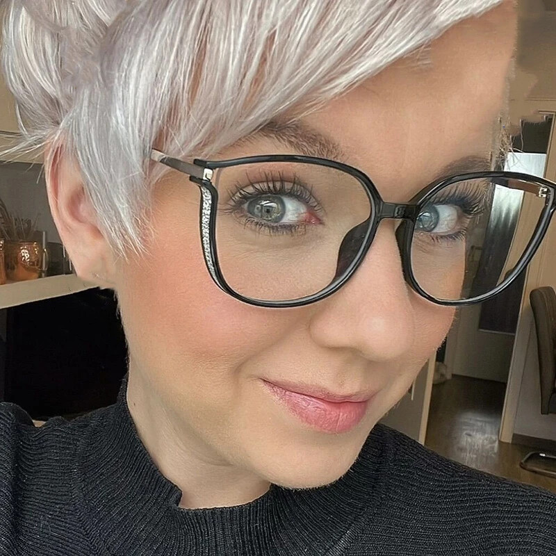 Ochelari de lectură de lux pentru vedere îndepărtată pentru femei Ochelari de computer cu blocare a luminii albastre Ochelari de vedere la modă pentru femei, bărbați, ochi de pisică