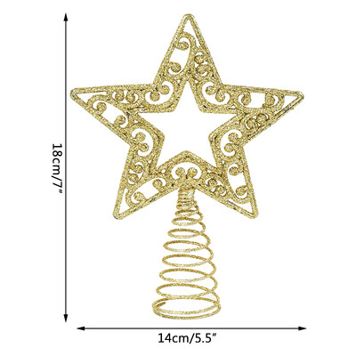 1 τμχ Χριστουγεννιάτικο Δέντρο Κορυφαίο αστέρι με κούφια χριστουγεννιάτικο δέντρο με λάμψη με αστέρι λάμψη Snowflake topper Χριστουγεννιάτικα ντεκόρ Πρωτοχρονιάς 2024