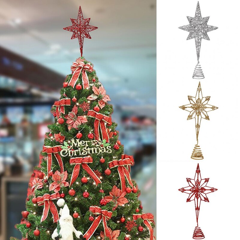 Ornament de stea pentru brad de Crăciun Ornament de stea 3d Ornament de stea pentru brad de Crăciun strălucitor cu design scobit Festiv