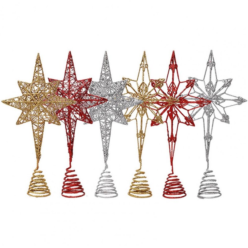 Ornament de stea pentru brad de Crăciun Ornament de stea 3d Ornament de stea pentru brad de Crăciun strălucitor cu design scobit Festiv