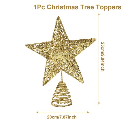 1τεμ/συσκευασία 20*25cm Χρυσό Glitter Χριστουγεννιάτικο Δέντρο Κορυφή Iron Star Χριστουγεννιάτικα Διακοσμητικά για το Σπίτι Χριστουγεννιάτικα στολίδια Χειροποίητα DIY