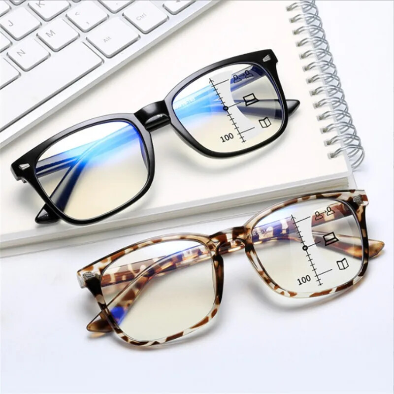 Progresszív multifokális antikék olvasószemüvegek Intelligens távoli és közeli zoom kettős fényű kiskorú szemüvegek optikai szemüveg