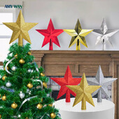 Kalėdų eglutės blizgučiai, auksiniai sidabriniai žvaigždės, Kalėdų eglutės papuošimai Kalėdų puošmena namams 2023 m. Natal Naujieji Metai Navidad