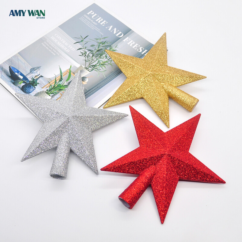 Kalėdų eglutės blizgučiai, auksiniai sidabriniai žvaigždės, Kalėdų eglutės papuošimai Kalėdų puošmena namams 2023 m. Natal Naujieji Metai Navidad