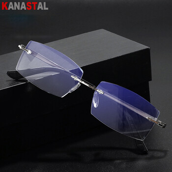 Ανδρικά γυαλιά ανάγνωσης Al-Mg Rimless Blue Light Blocking HD Lens Γυαλιά Presbyopia Γυναικεία Anti Blue Light Γυαλιά Γυαλιά Υπολογιστή Σκελετός