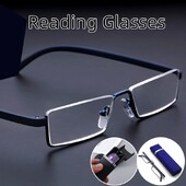 Ochelari de prezbiopie anti-raze albastre Ochelari de lectură portabili cu jumătate de cadru pentru bărbați, femei, computer, ochelari dioptrii