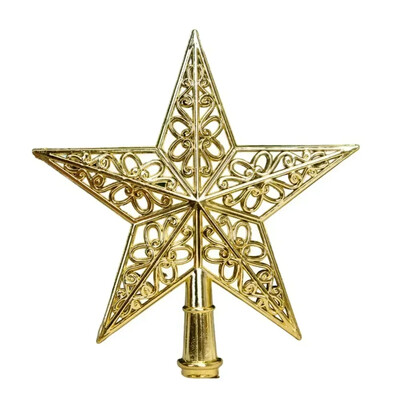 Χριστουγεννιάτικο χρυσό 2025 ασημί αστραφτερό χριστουγεννιάτικο δέντρο κορυφαίο αστέρι Χριστουγεννιάτικη διακόσμηση Εξαιρετική σιδερένια διακόσμηση Χριστουγεννιάτικο πάρτι