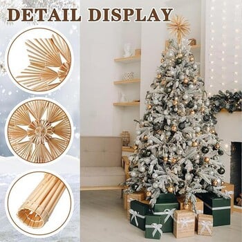 Коледно дърво Toppers 5 части Star Snowflake Straw Topper Merry Christmas Tree Decorations for Home Navidad New Year Ornaments