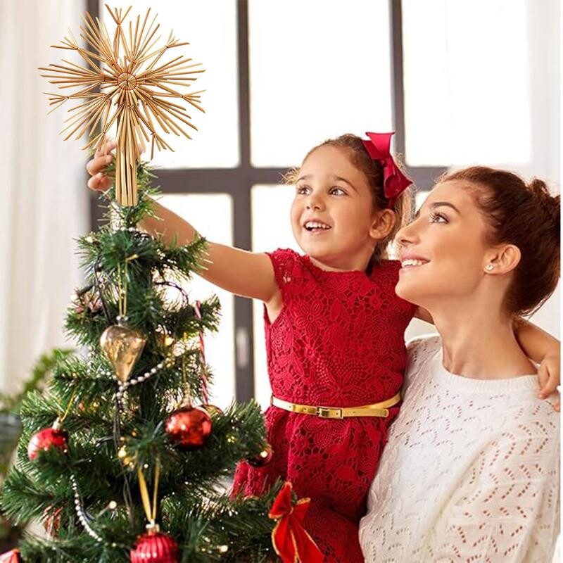Božićno drvce 5 komada Zvjezdica pahuljica slamnato sretno božićno drvce Ukrasi za dom Navidad novogodišnji ukrasi