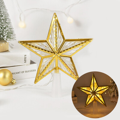 Karácsonyfa tetejű csillagfény elemes, ragyogó karácsonyi díszek Karácsonyfa díszek Navidad Újév 2024 Natal Noel