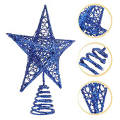 Xmas Tree Star Topper Christmas Stars on of Halloween Indoor Decor Διακοσμήσεις εξωτερικού χώρου Blue Iron