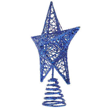 Xmas Tree Star Topper Christmas Stars on of Halloween Indoor Decor Διακοσμήσεις εξωτερικού χώρου Blue Iron