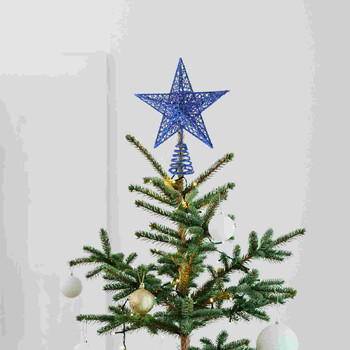 Xmas Tree Star Topper Christmas Stars on of Halloween Indoor Decor Διακοσμήσεις εξωτερικού χώρου Blue Iron