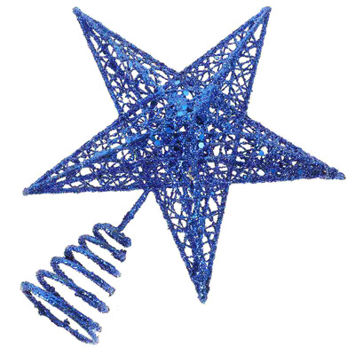 Xmas Tree Star Topper Christmas Stars on of Halloween Indoor Decor Διακοσμήσεις εξωτερικού χώρου Blue Iron