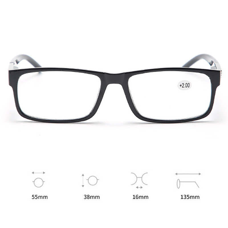 Jaunas lasīšanas brilles Luksusa zīmola dizains Square Presbyopia Hyperopia Optical Sieviešu lasīšanas brilles Vīriešu brilles