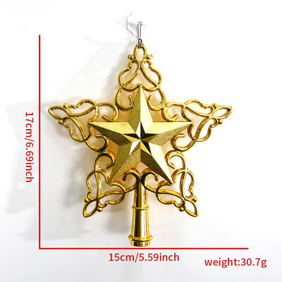 Χριστουγεννιάτικο Δέντρο Κορυφή Glitter Χρυσό Ασημένιο Αστέρι Χριστουγεννιάτικο Δέντρο Χριστουγεννιάτικη διακόσμηση για το σπίτι 2024 Natal New Year 2025