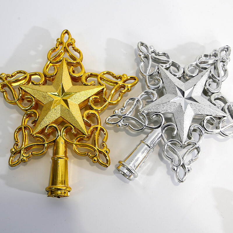 Χριστουγεννιάτικο Δέντρο Κορυφή Glitter Χρυσό Ασημένιο Αστέρι Χριστουγεννιάτικο Δέντρο Χριστουγεννιάτικη διακόσμηση για το σπίτι 2024 Natal New Year 2025