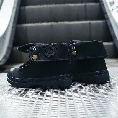 Új vászoncipők Női munkacsizmák Stílusos divatos magas szárú légáteresztő boka alkalmi cipők női kiváló minőségű 35-41